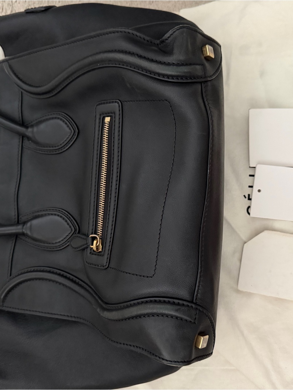 Celine Luggage Black Leather Tote - Picture 6 of 8